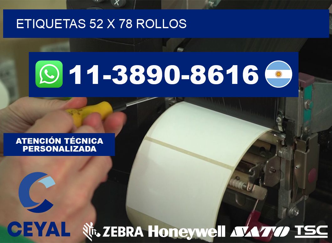 etiquetas 52 x 78 rollos