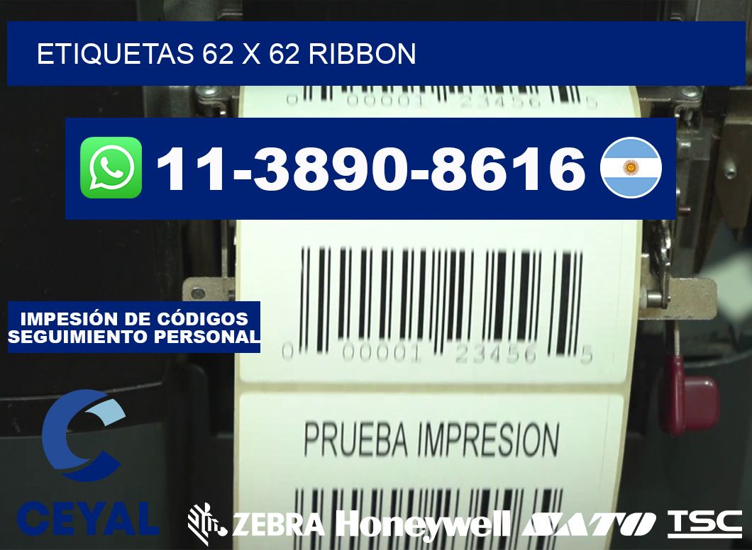 etiquetas 62 x 62 ribbon