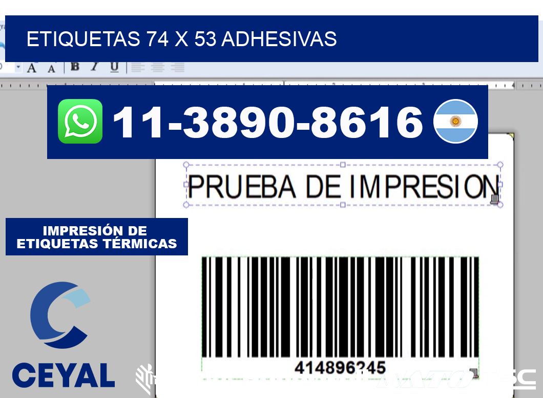 etiquetas 74 x 53 adhesivas