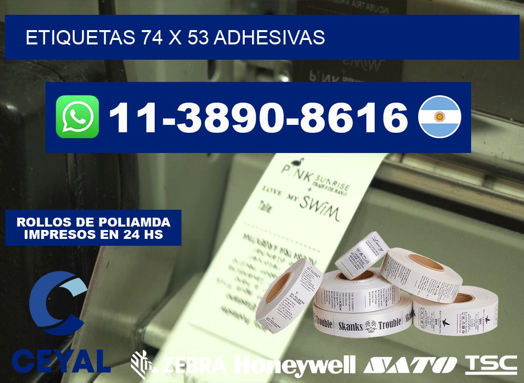 etiquetas 74 x 53 adhesivas