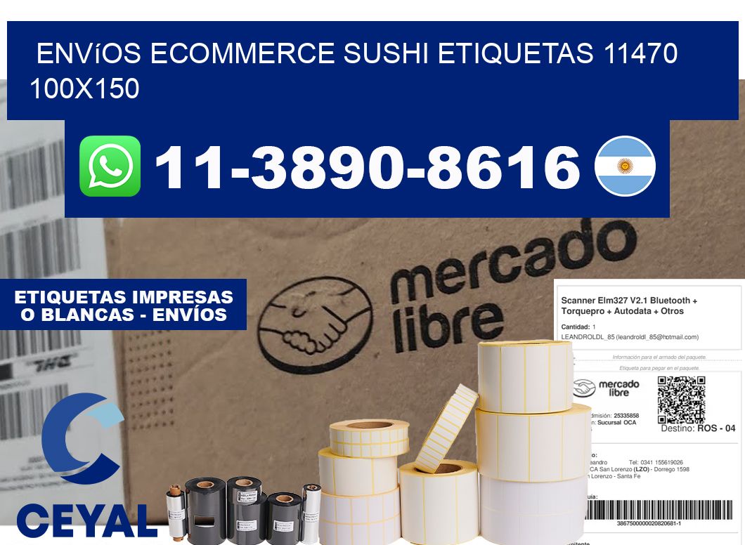 Envíos Ecommerce sushi etiquetas 11470 100x150