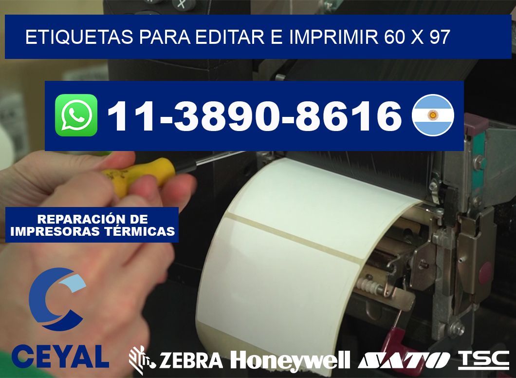 Etiquetas para editar e imprimir 60 x 97