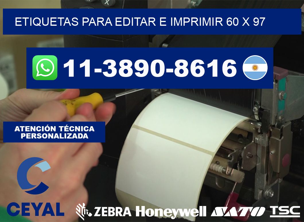 Etiquetas para editar e imprimir 60 x 97