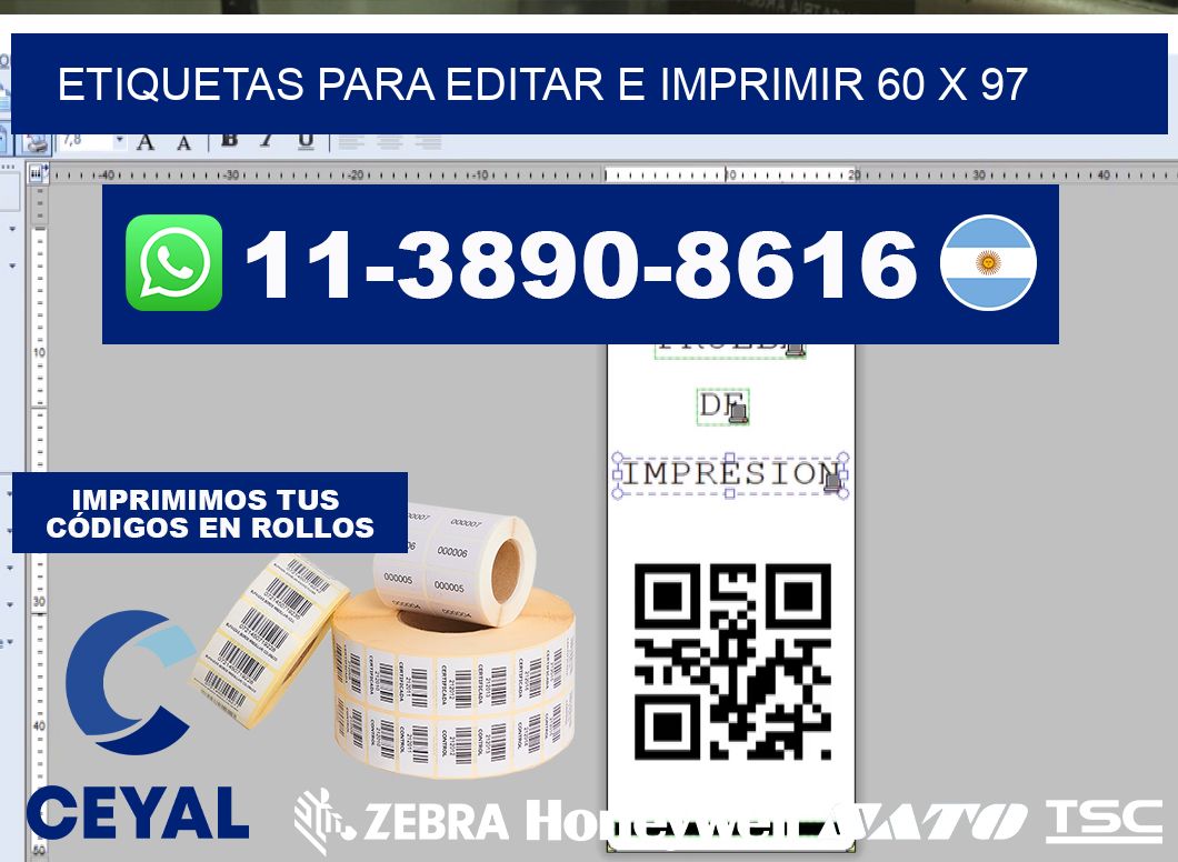 Etiquetas para editar e imprimir 60 x 97