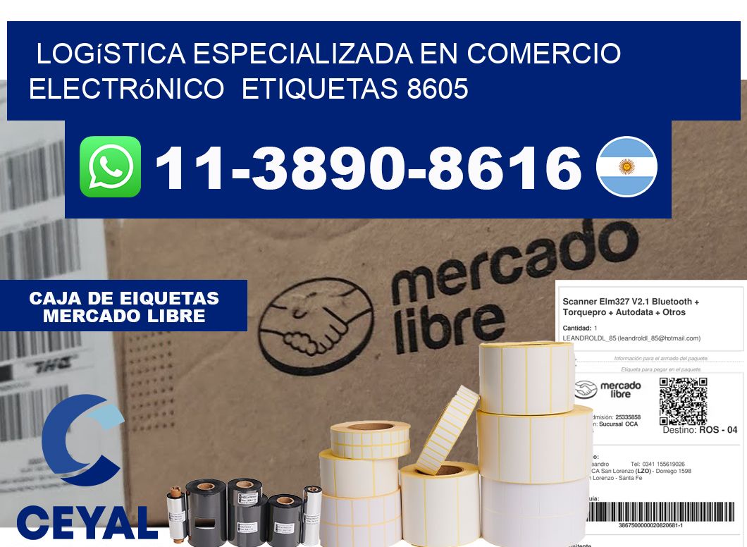 Logística especializada en comercio electrónico  etiquetas 8605