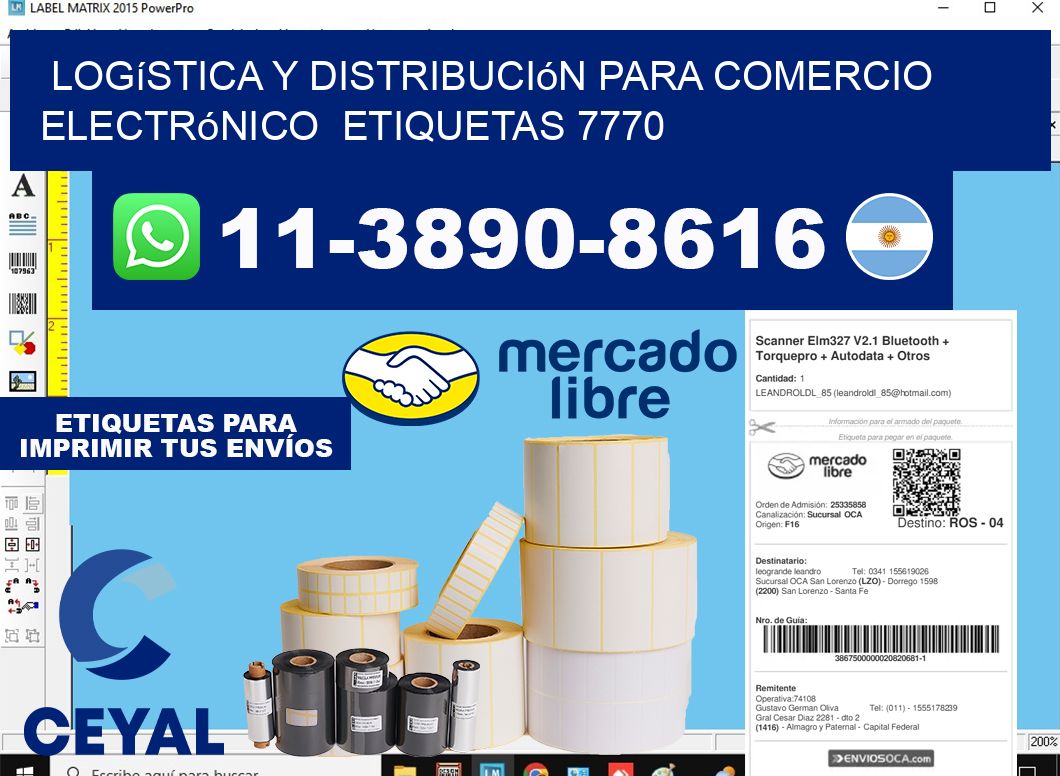 Logística y distribución para comercio electrónico  etiquetas 7770