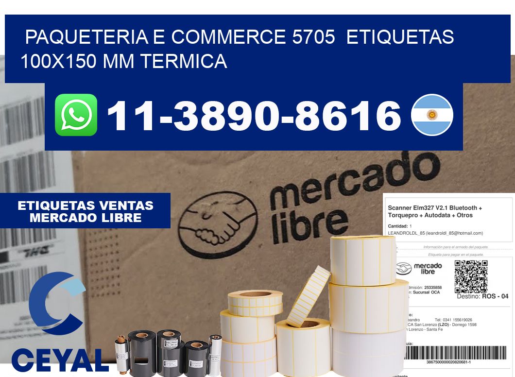 Paqueteria e commerce 5705  etiquetas 100x150 mm termica
