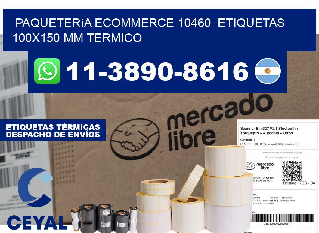Paquetería eCommerce 10460  etiquetas 100x150 mm termico