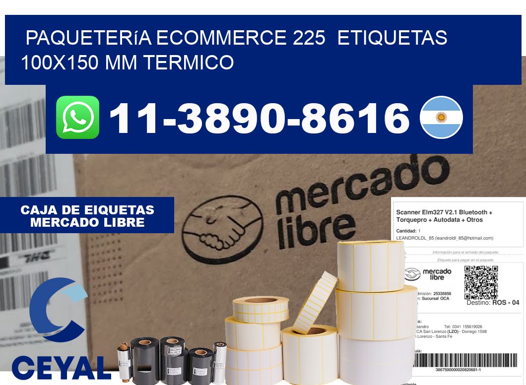 Paquetería eCommerce 225  etiquetas 100x150 mm termico