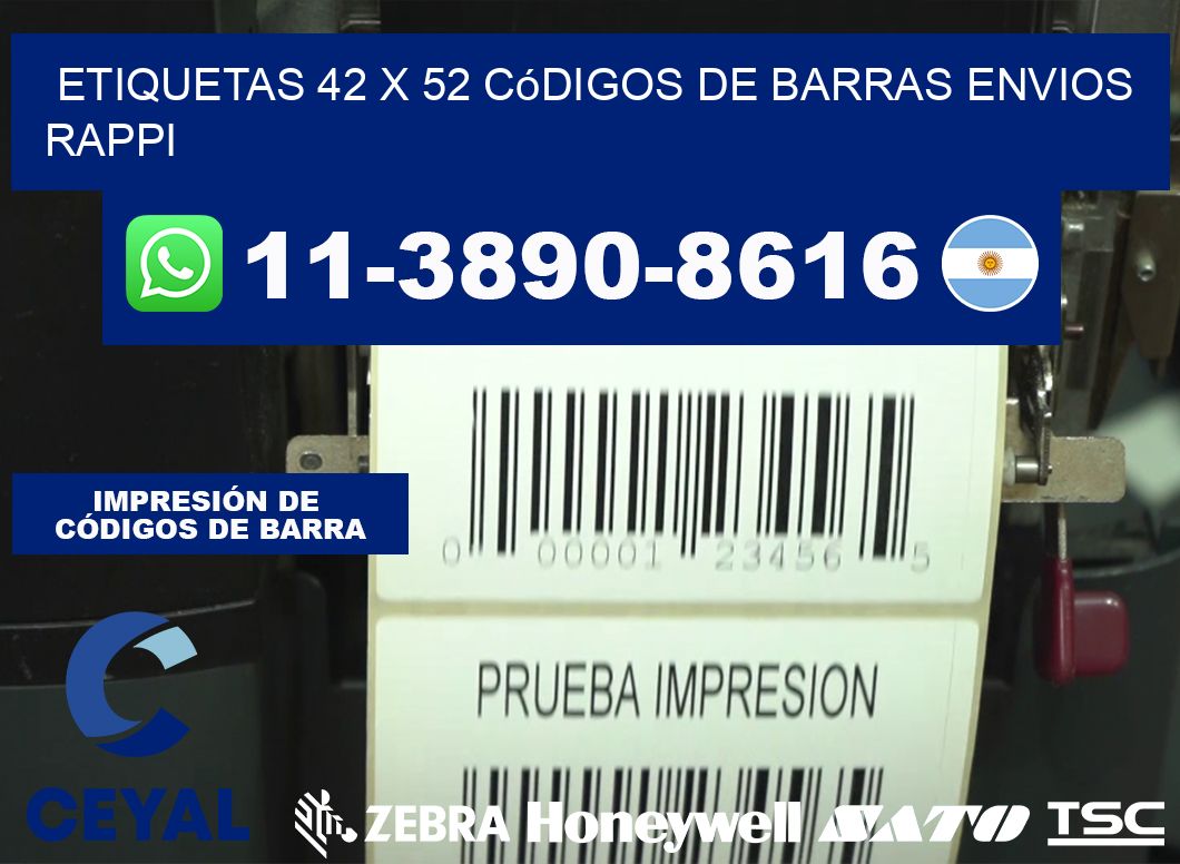etiquetas 42 x 52 códigos de barras envios rappi