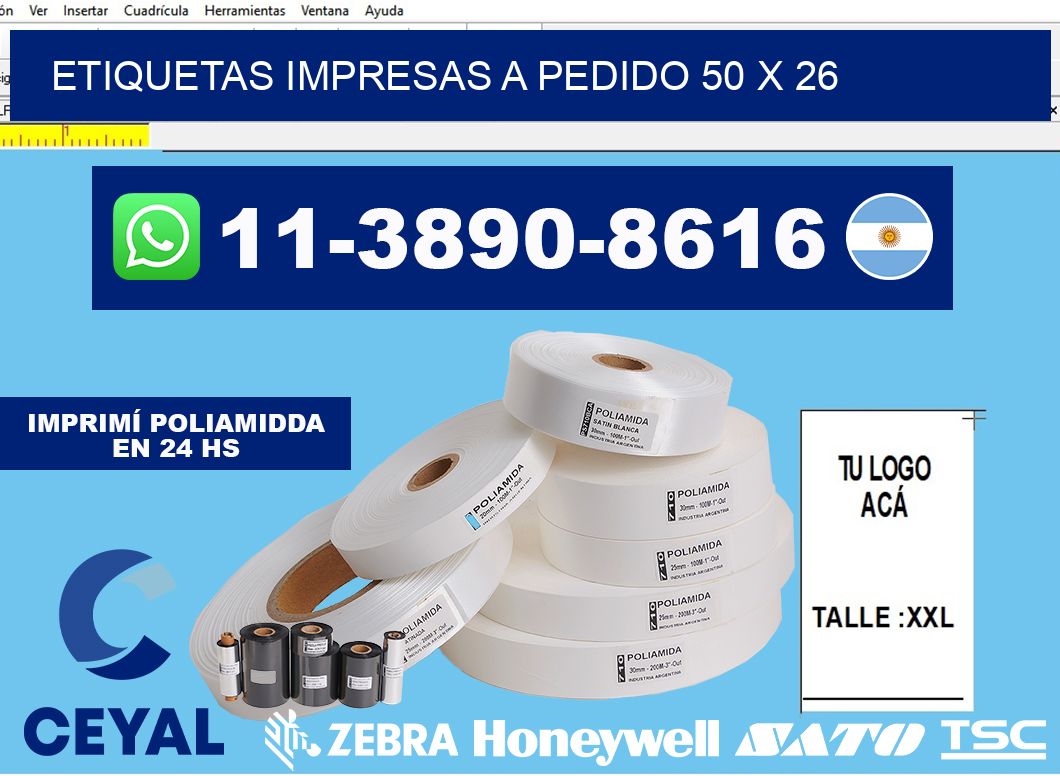 etiquetas impresas a pedido 50 x 26