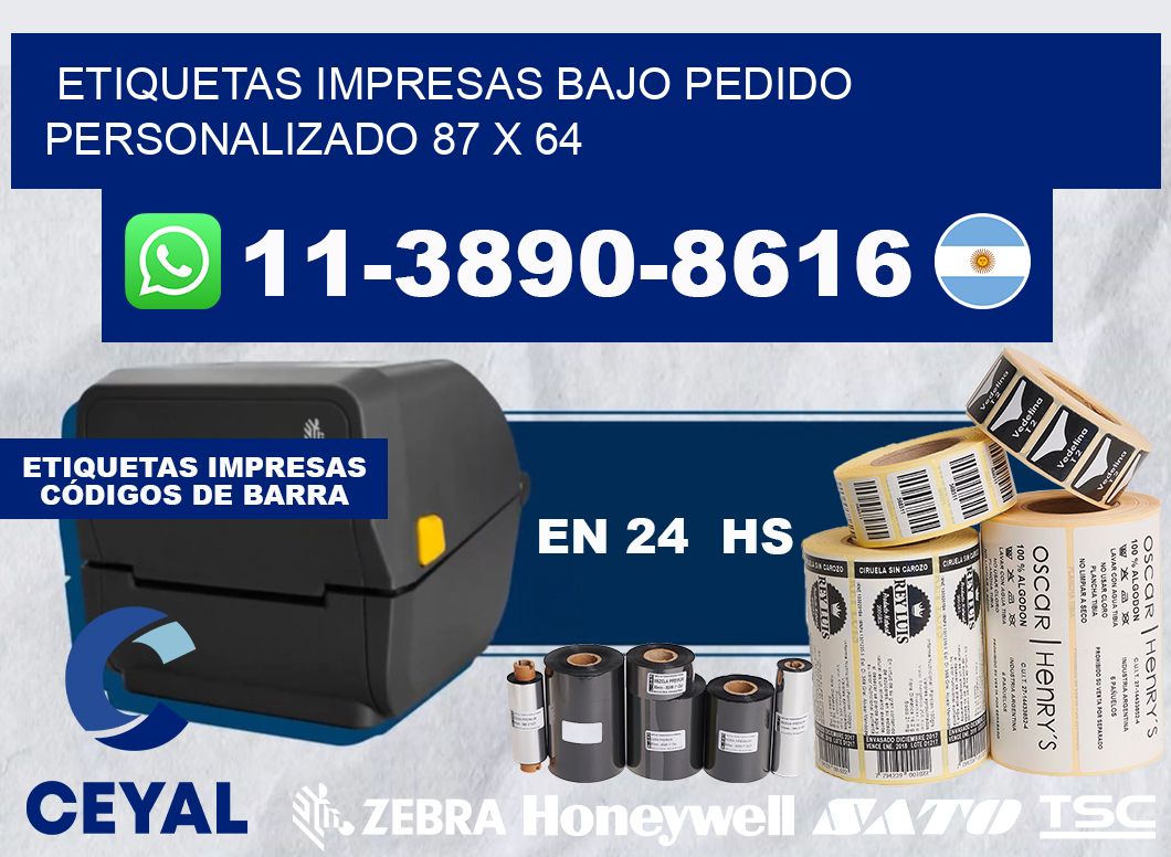 etiquetas impresas bajo pedido personalizado 87 x 64
