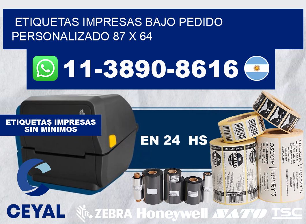 etiquetas impresas bajo pedido personalizado 87 x 64