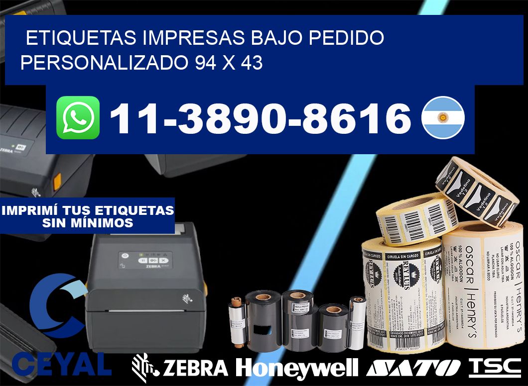 etiquetas impresas bajo pedido personalizado 94 x 43