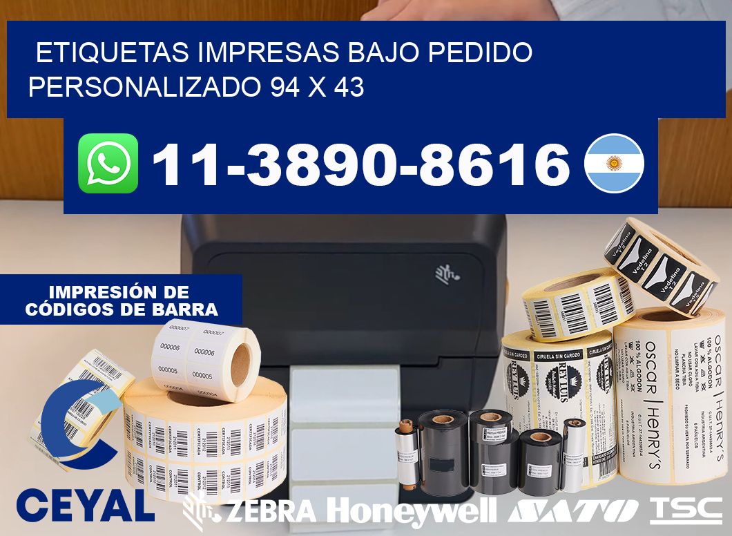 etiquetas impresas bajo pedido personalizado 94 x 43