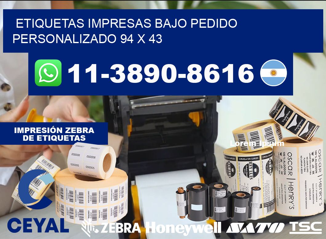 etiquetas impresas bajo pedido personalizado 94 x 43