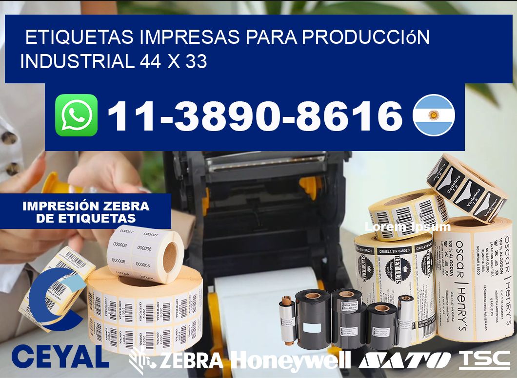 etiquetas impresas para producción industrial 44 x 33