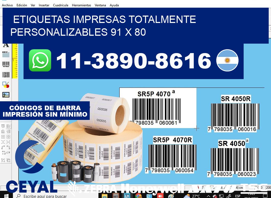 etiquetas impresas totalmente personalizables 91 x 80