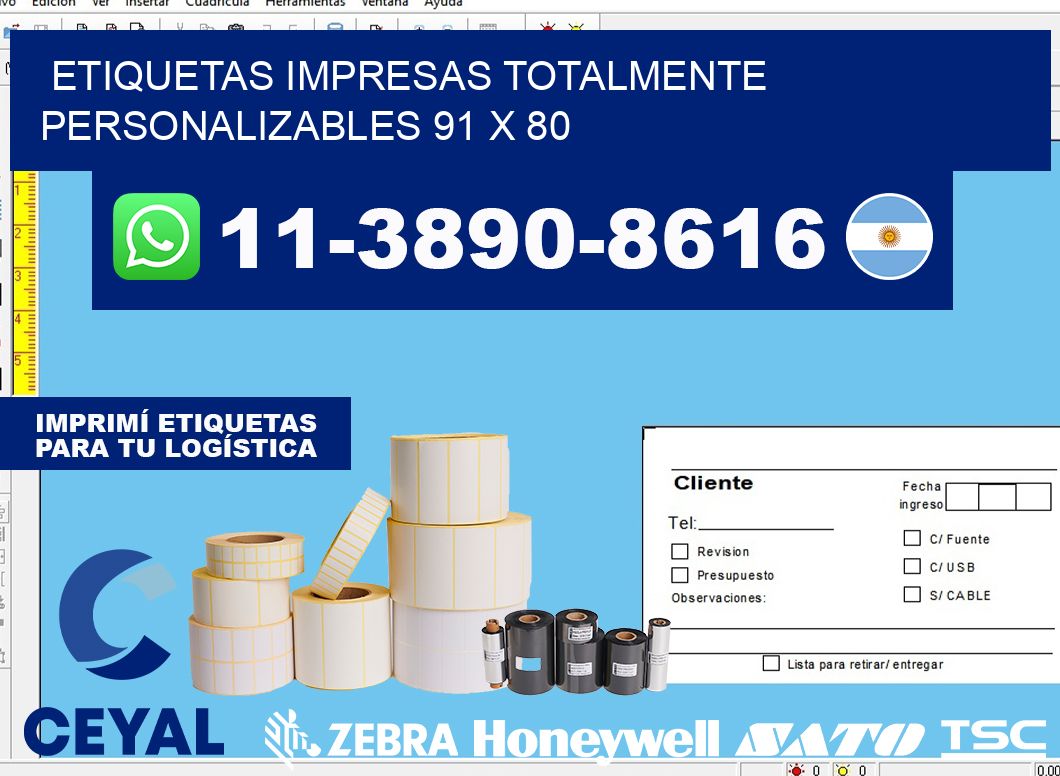 etiquetas impresas totalmente personalizables 91 x 80