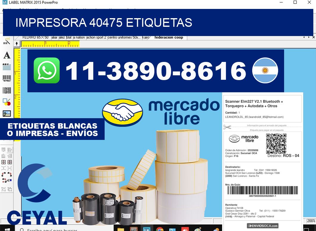 impresora 40475 etiquetas