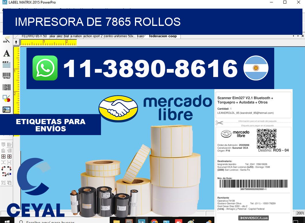 impresora de 7865 rollos