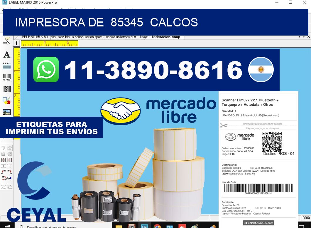impresora de  85345  calcos