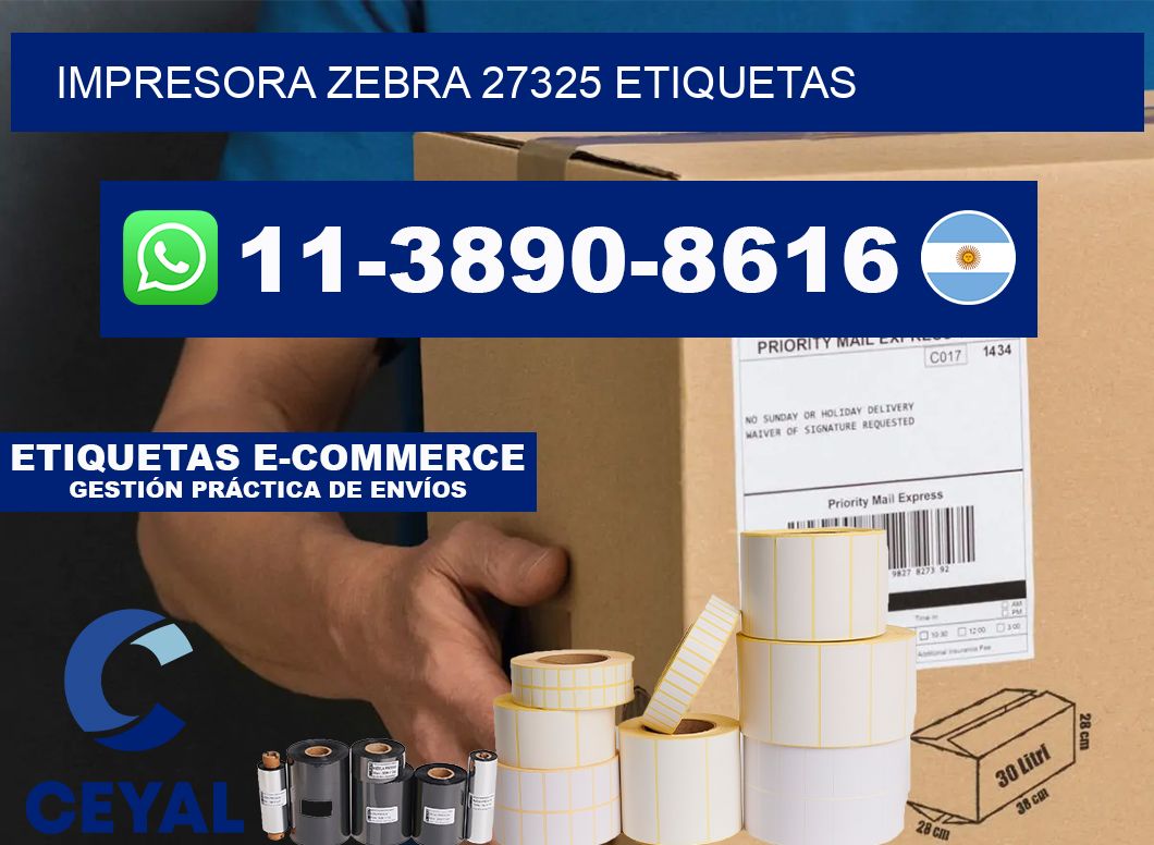 impresora zebra 27325 etiquetas