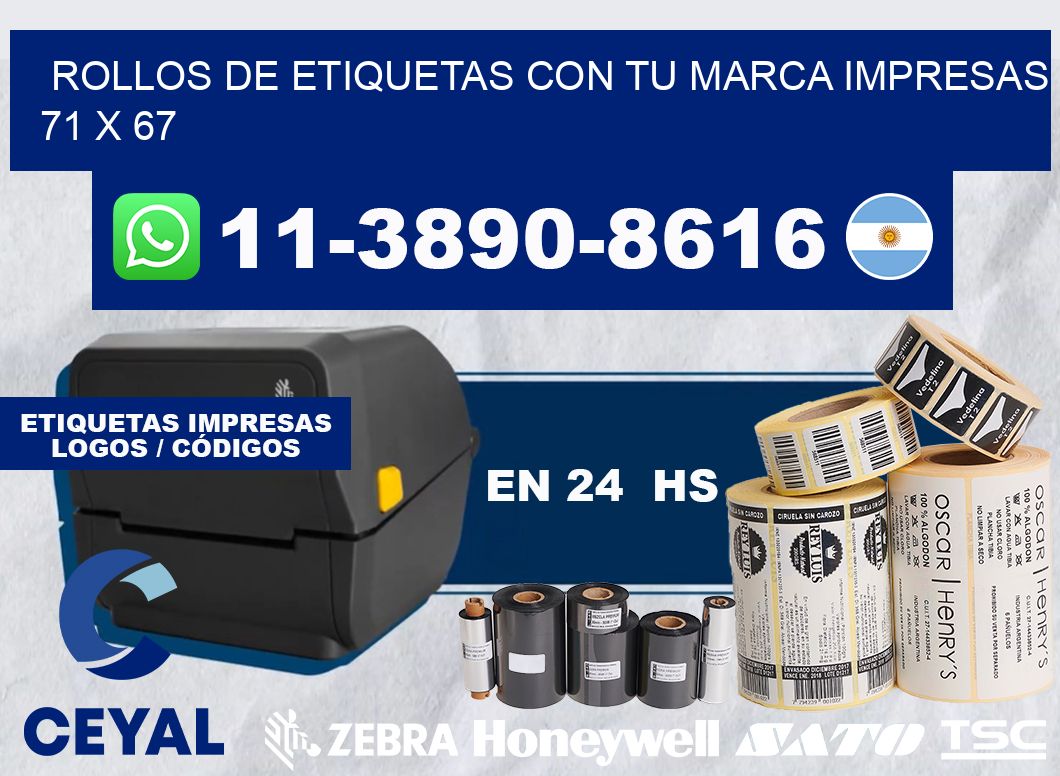 rollos de etiquetas con tu marca impresas 71 x 67