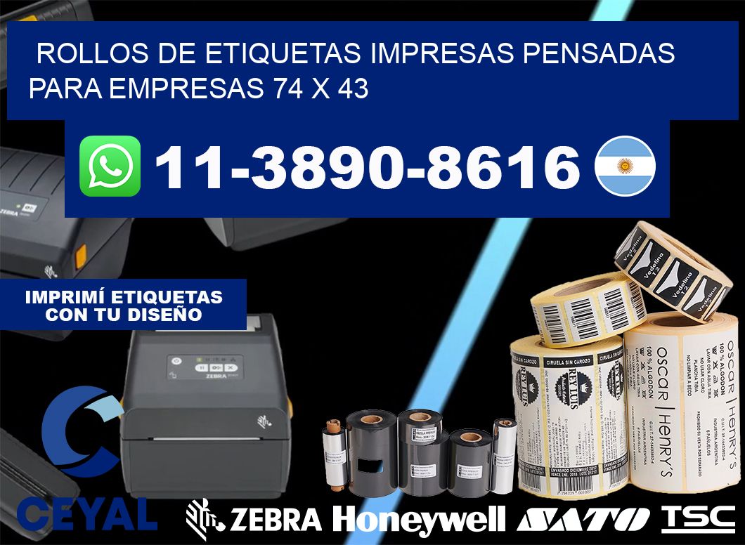 rollos de etiquetas impresas pensadas para empresas 74 x 43