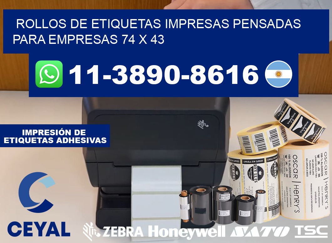 rollos de etiquetas impresas pensadas para empresas 74 x 43