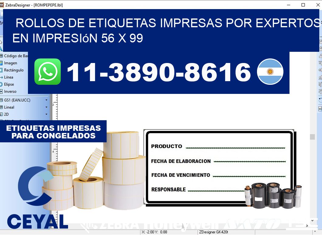 rollos de etiquetas impresas por expertos en impresión 56 x 99