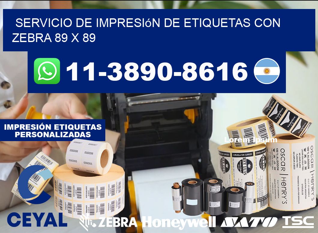 servicio de impresión de etiquetas con Zebra 89 x 89