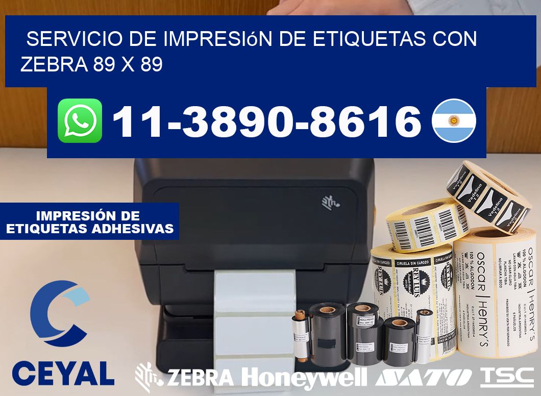 servicio de impresión de etiquetas con Zebra 89 x 89