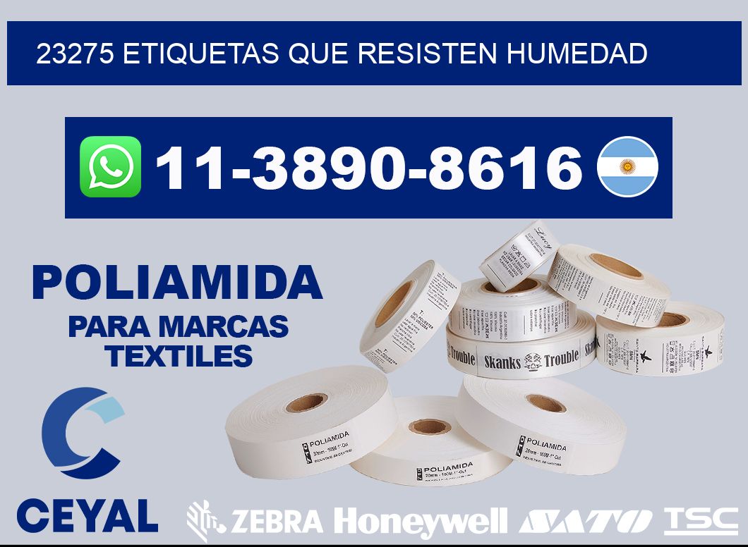 23275 etiquetas que resisten humedad