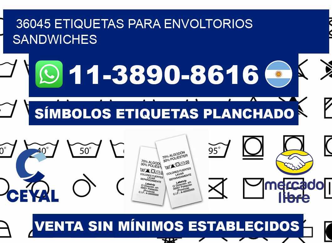 36045 etiquetas para envoltorios sandwiches