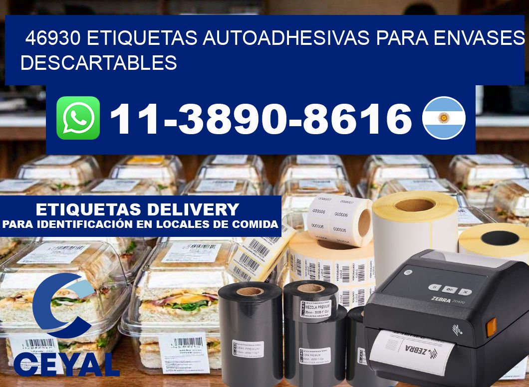 46930 etiquetas autoadhesivas para envases descartables