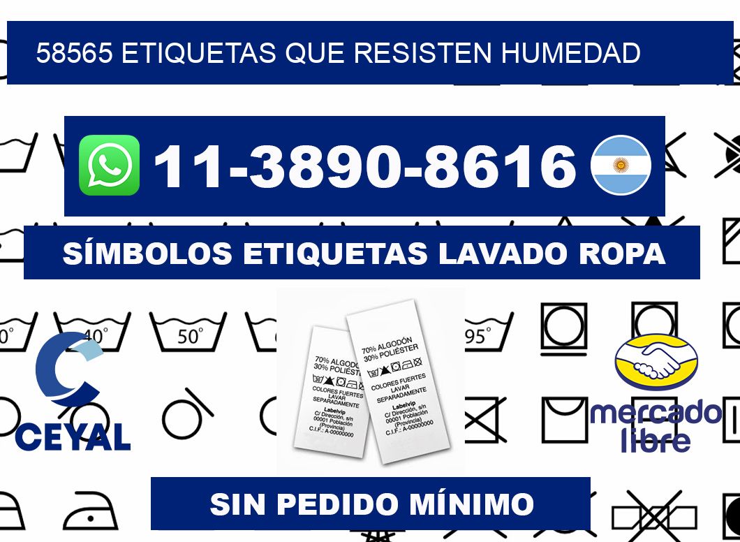 58565 etiquetas que resisten humedad