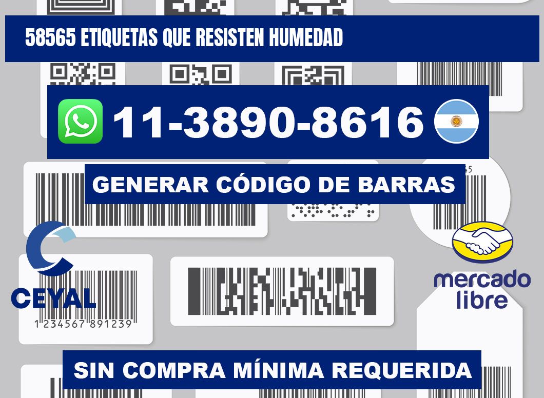 58565 etiquetas que resisten humedad