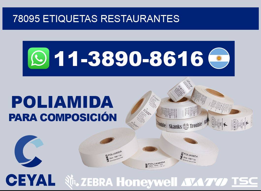 78095 etiquetas restaurantes