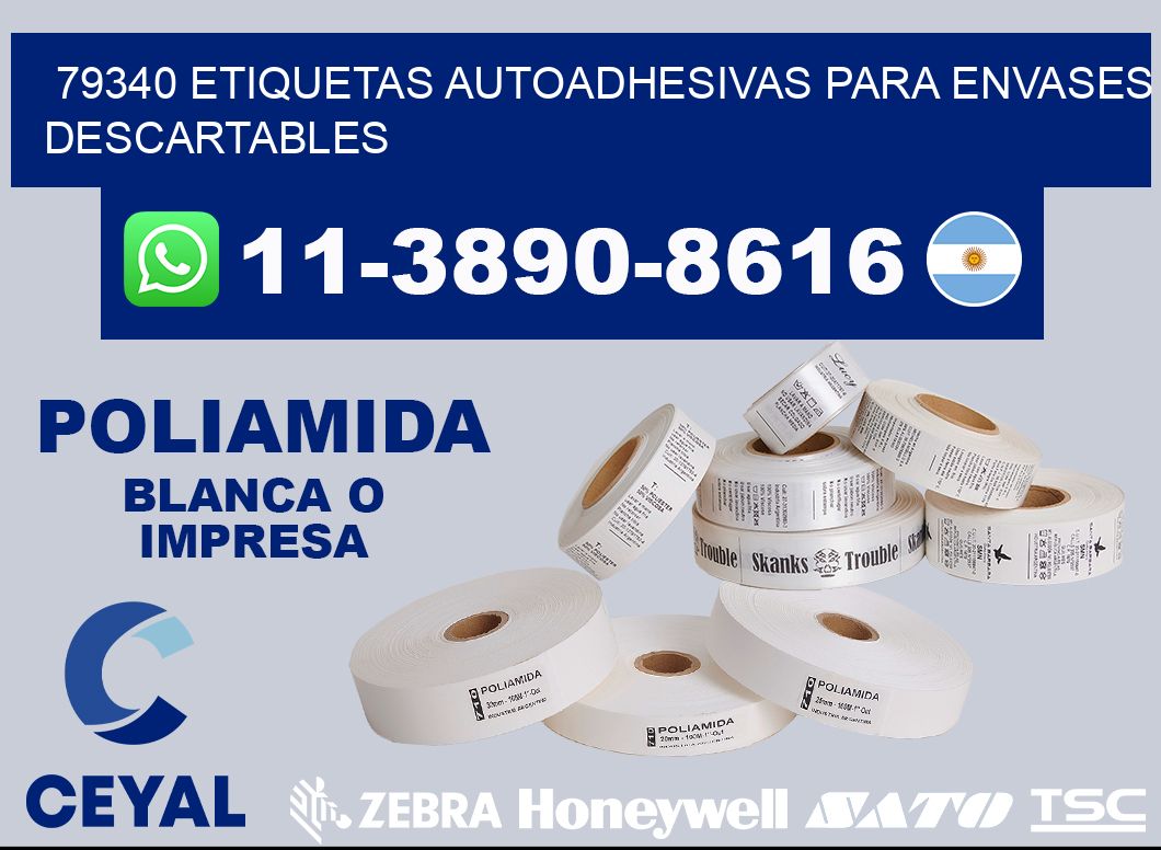 79340 etiquetas autoadhesivas para envases descartables
