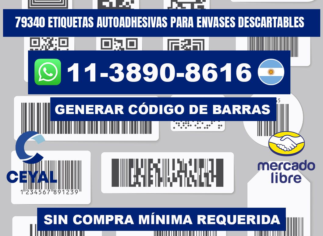 79340 etiquetas autoadhesivas para envases descartables
