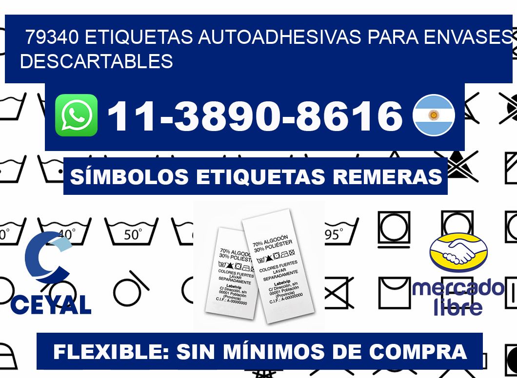 79340 etiquetas autoadhesivas para envases descartables