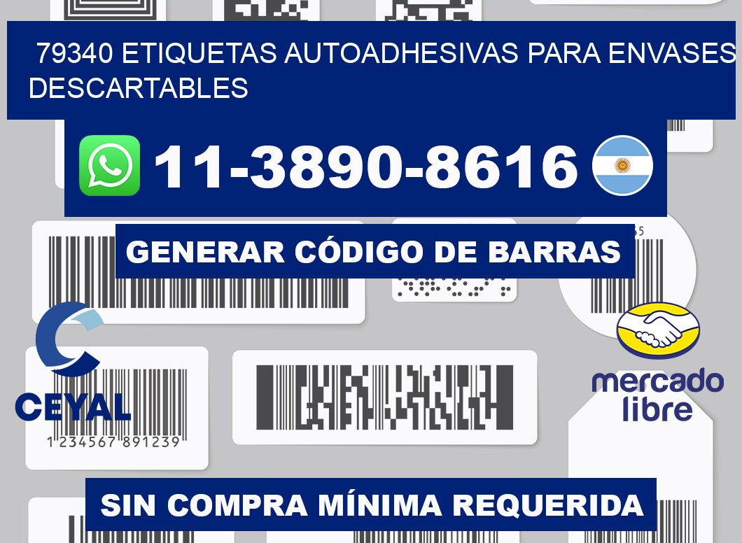 79340 etiquetas autoadhesivas para envases descartables