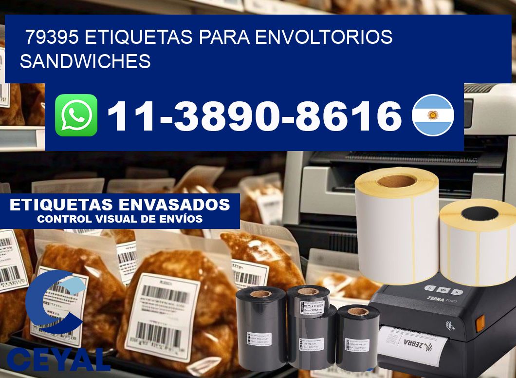 79395 etiquetas para envoltorios sandwiches