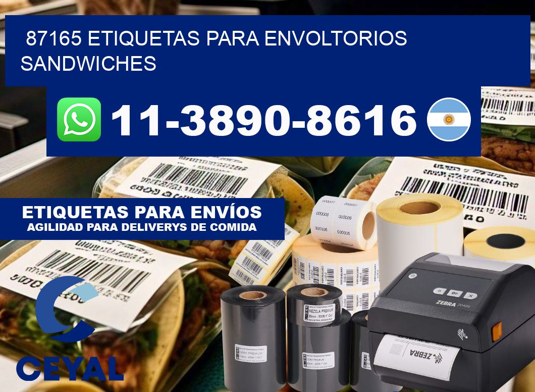 87165 etiquetas para envoltorios sandwiches