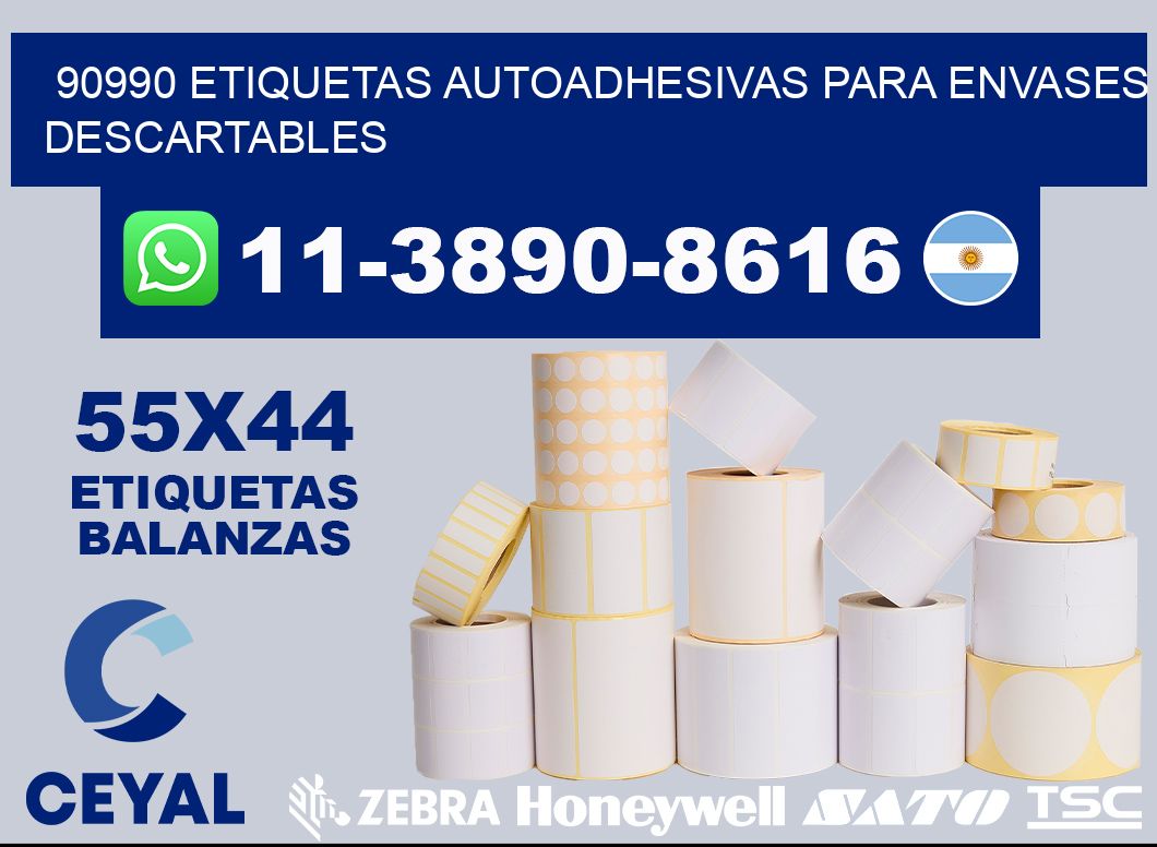 90990 etiquetas autoadhesivas para envases descartables