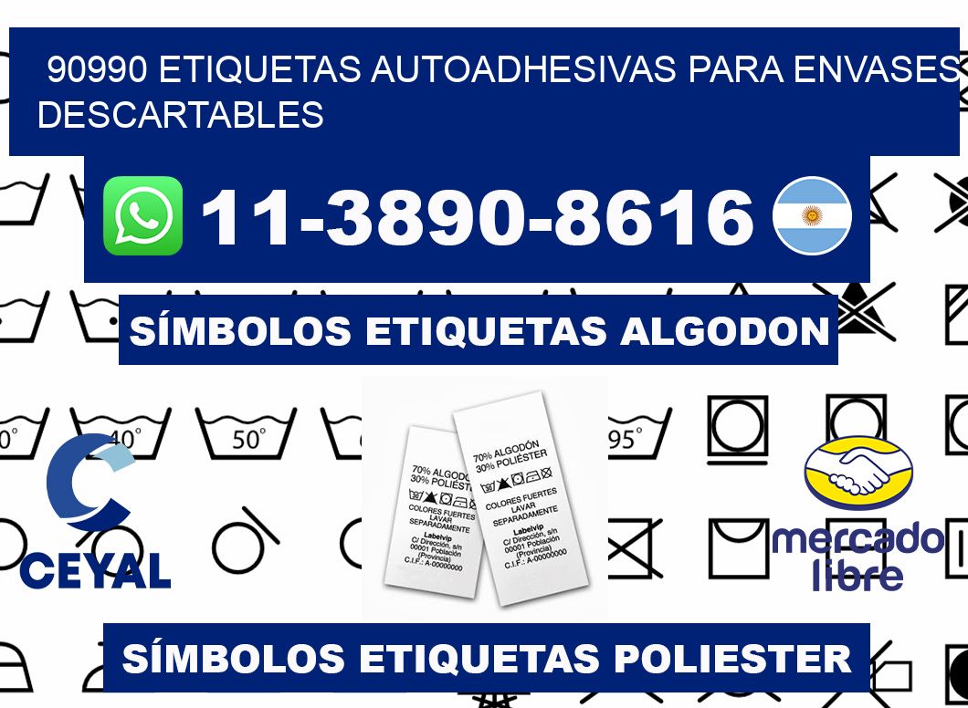 90990 etiquetas autoadhesivas para envases descartables