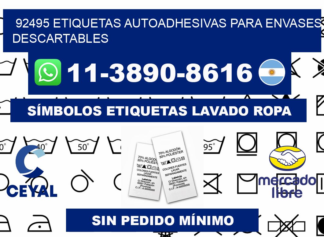 92495 etiquetas autoadhesivas para envases descartables