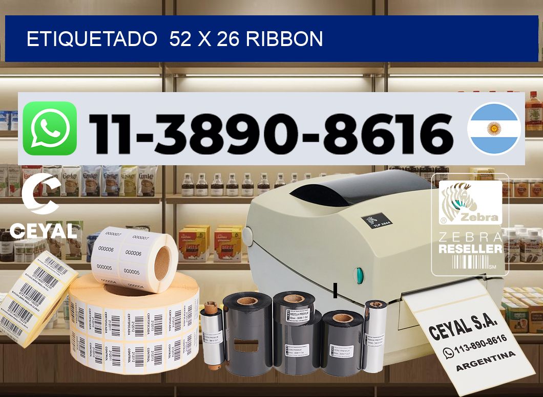 Etiquetado 52 x 26 ribbon