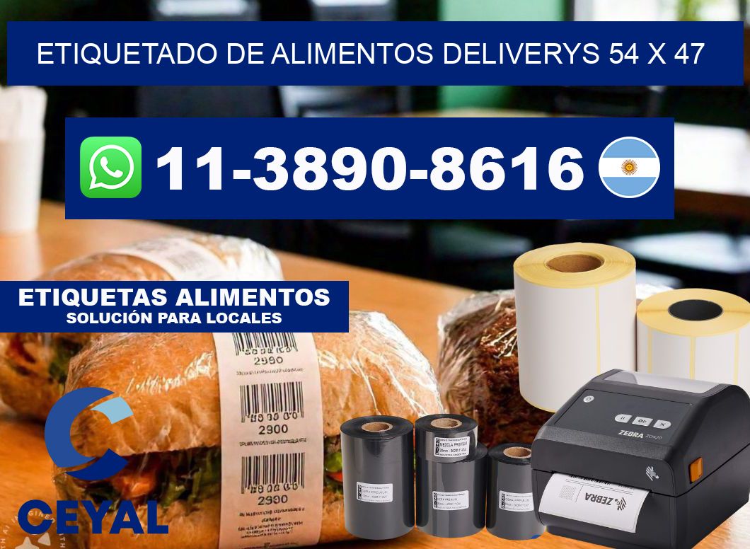 Etiquetado de alimentos deliverys 54 x 47